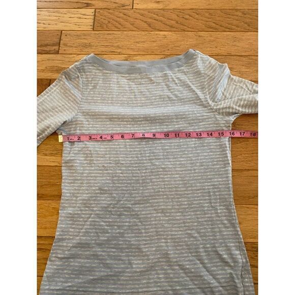 Brooks Brothers women's blue/grey striped cotton 3/4 sleeve thin shirt sz small - Picture 5 of 9